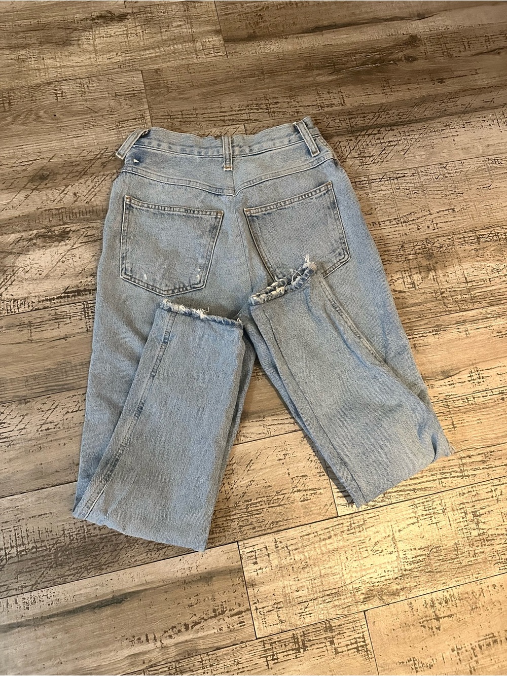 Agolde High-Rise Light Blue Straight Leg Jeans - Picture 5 of 7